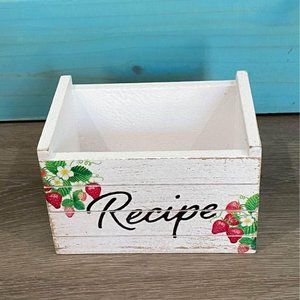 White Wood Crate Recipe Storage Box